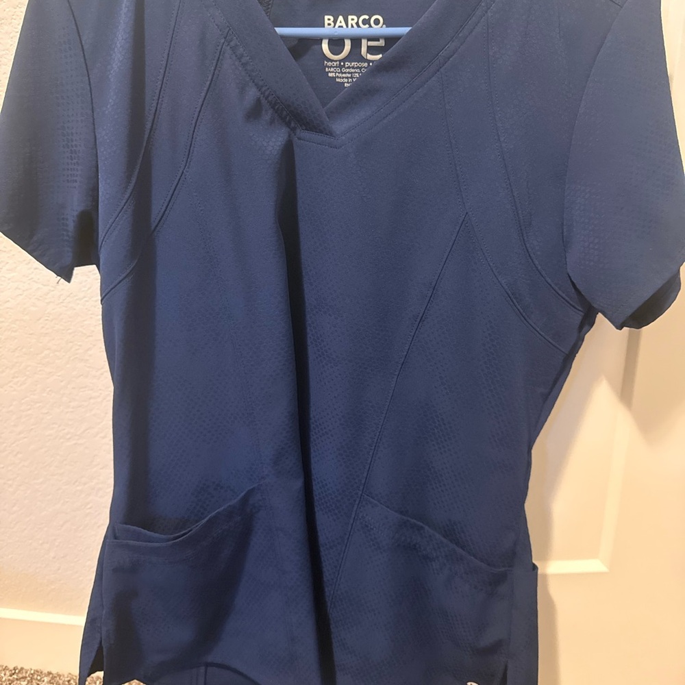 Barco Uniforms Women's Deep Blue V-Neck Short Sleeve Top